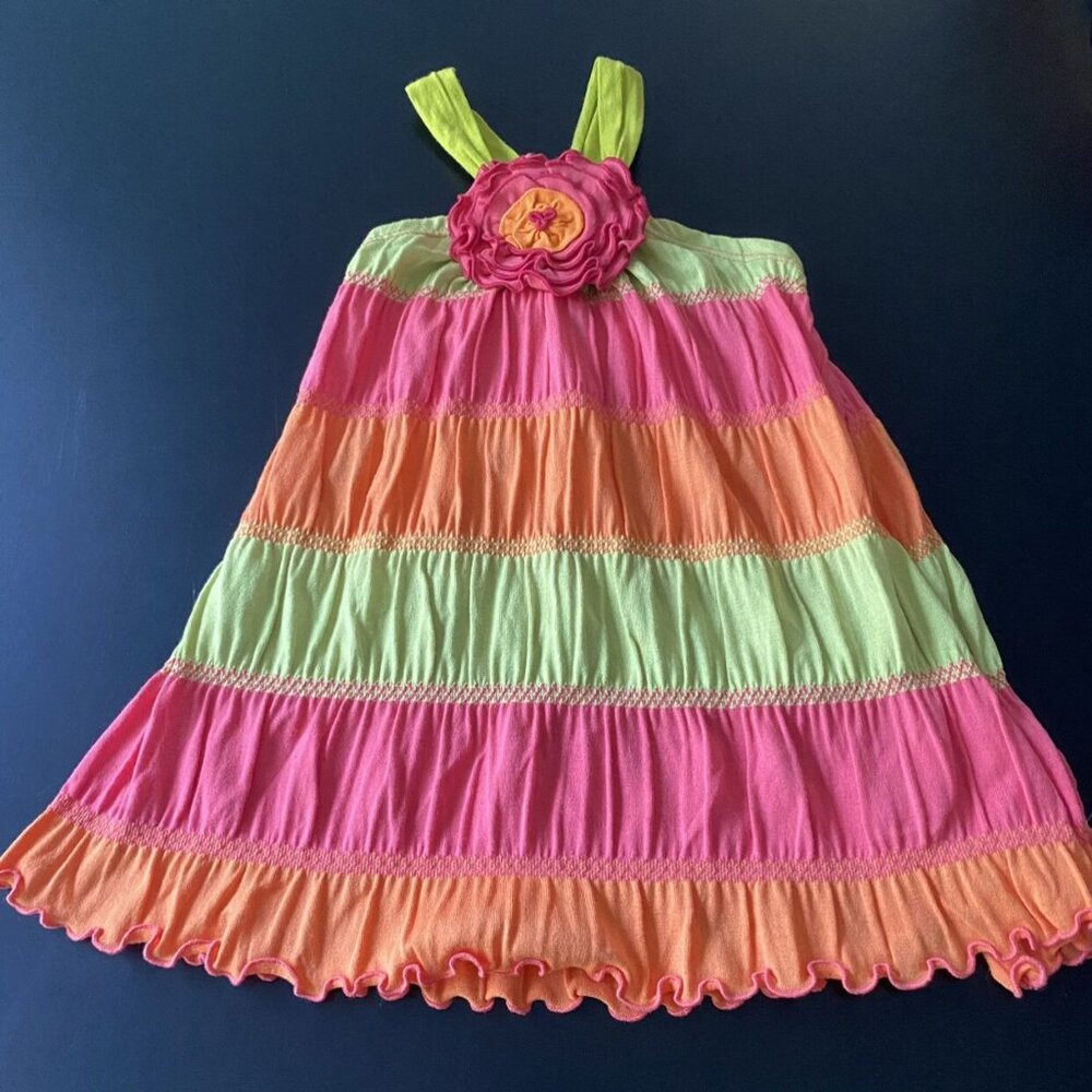 Love U Lots Striped Rosette Sundress